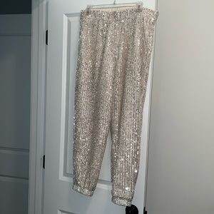NWT Loft sequin joggers sz M